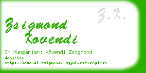 zsigmond kovendi business card