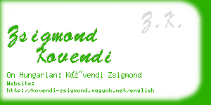 zsigmond kovendi business card